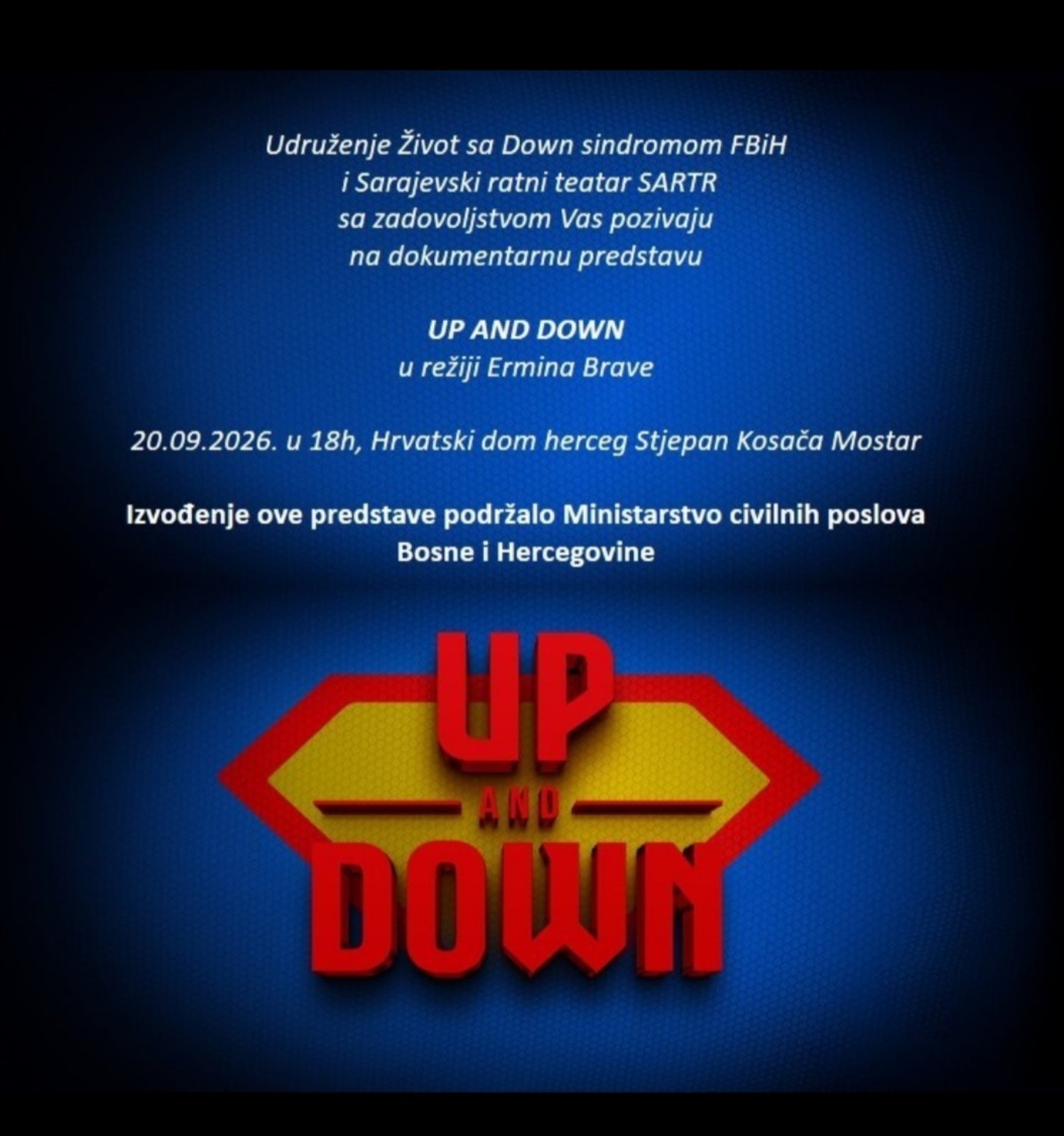 Dokumentarna predstava "UP AND DOWN" gostuje u Mostaru
